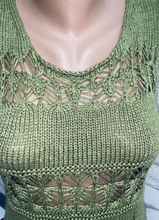 В'язане зелене плаття /туніка сарафан бренд korucu made in turkey2 фото