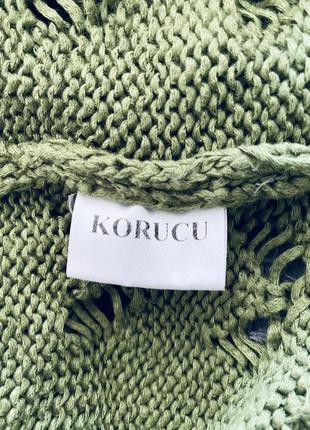 В'язане зелене плаття /туніка сарафан бренд korucu made in turkey8 фото