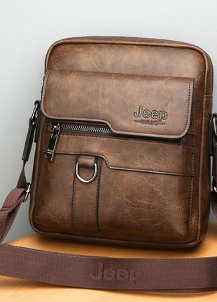 Небольшая мужская сумка планшетка jeep полевая | качественная городская сумка для документов барсетка5 фото