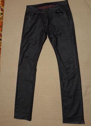 Отличные узкие черные фирменные джинсы superfine великобритания 32/34