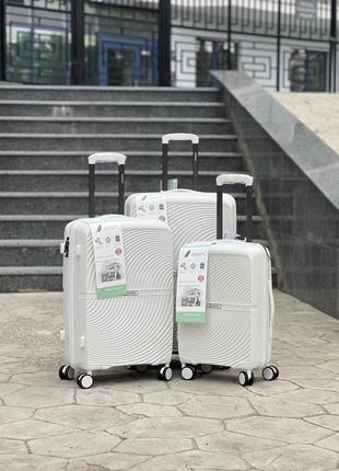 3 шт комплект поліпропілен horoso валіза дорожня на колесах  4 колеса 360*