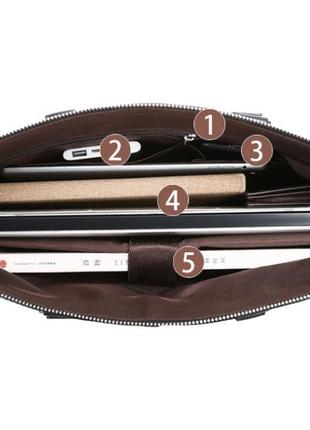 Мужской деловой портфель для документов формат а4 мужская сумка для планшета ноутбука бумаг светло-коричневый6 фото