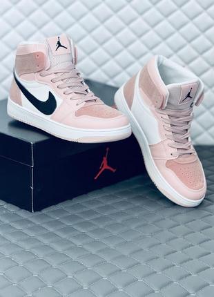 Кросівки жіночі весняні nike air retro jordan 1 pink кросовки найк джордан 12 фото