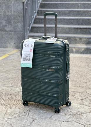 Полипропилен horoso большой чемодан дорожный l на колесах 4 колеса 110 литров5 фото