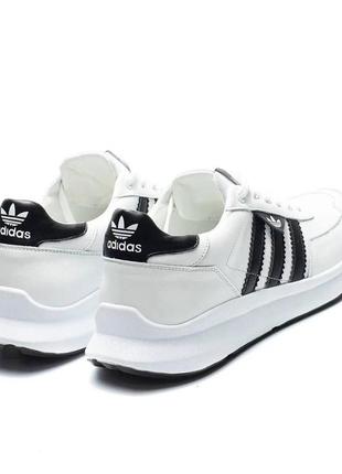 Чоловічі шкіряні кросівки adidas (адідас) white, чоловічі кеди весна осінь білі. чоловіче взуття3 фото