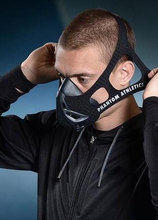 Маска для тренировки дыхания phantom training mask black l7 фото