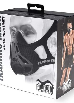 Маска для тренировки дыхания phantom training mask black l4 фото