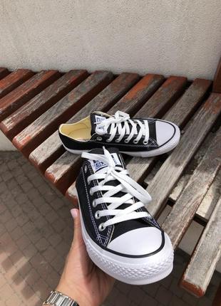 Женские низкие кеды converse low black / женская демисезонная обувь на весну и осень конверсы черные2 фото