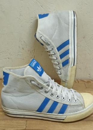 Adidas кеды мужские бело голубые оригинал размер 42