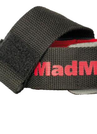 Лямки для тяги madmax mfa-332 pwr straps+ black/grey/red