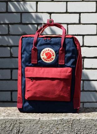 Рюкзак міський fjallraven kanken classic red blue портфель канкен