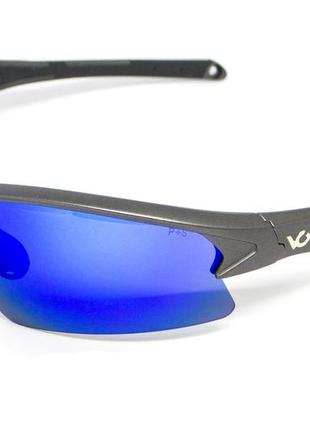 Окуляри захисні venture gear monteagle gunmetal (ice blue mirror) anti-fog, дзеркальні сині