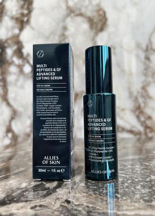 Allies of skin multi peptides & gf advanced lifting serum, 30 ml мультипептидна сироватка з ефектом ліфтингу2 фото