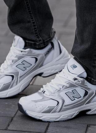 Мужские кроссовки new balance 530 white белые повседневные кожаные кроссовки спортивные кросы нью баланс4 фото