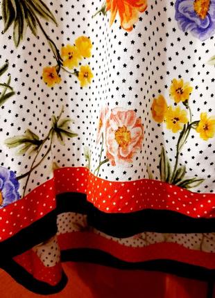 Zara woman свободная рубашка блуза  горошек цветы р.m5 фото