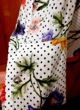Zara woman свободная рубашка блуза  горошек цветы р.m6 фото