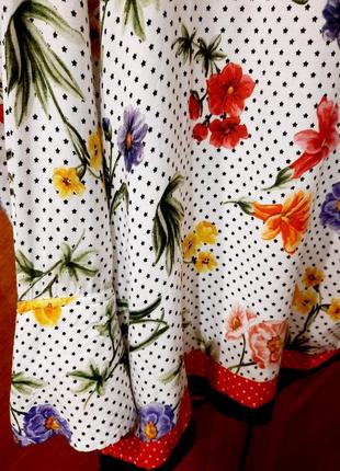 Zara woman свободная рубашка блуза  горошек цветы р.m7 фото