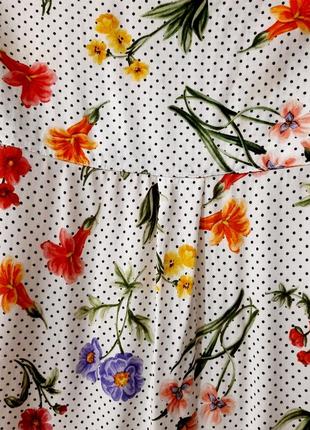 Zara woman свободная рубашка блуза  горошек цветы р.m8 фото