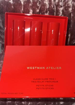В наявності  ‼️набір  westman atelier mini contour, highlight & blush trio i: nectar, biscuit, petal оригінал1 фото