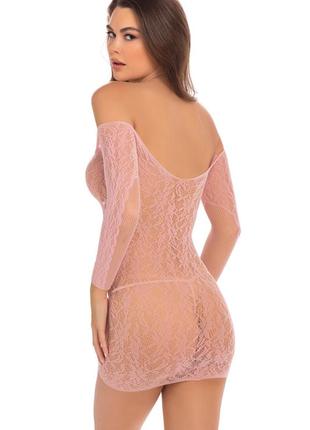 Платье demure long sleeve mini dress pink, s/m3 фото