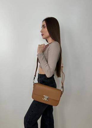 Жіноча шкіряна сумка під бренд в рудому кольорі8 фото
