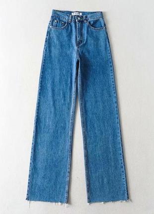 Штани джинси ретро прямі на завищеній талії6 фото
