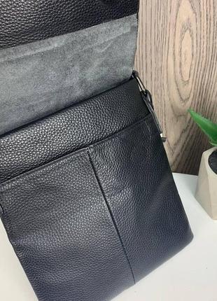 Мужская кожаная сумка планшетка в стиле tommy hilfiger натуральная кожа6 фото