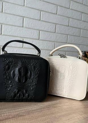 Женская мини сумочка клатч рептилия черная, маленькая каркасная сумка под рептилию