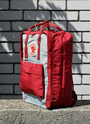 Рюкзак городской fjallraven kanken gray burgundy classic портфель канкен2 фото