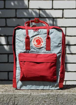 Рюкзак городской fjallraven kanken gray burgundy classic портфель канкен1 фото