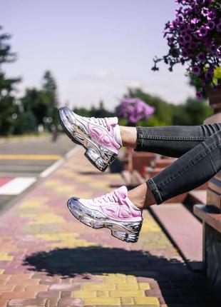 Женские кроссовки adidas x raf simons ozweego clear pink silver metallic4 фото