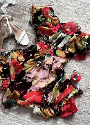 Сукня на завʼязках в талії різнокольорова1 фото
