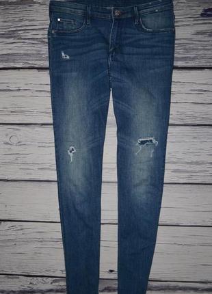 12 - 13 лет 158 см крутые фирменные джинсы скины для моднявок узкачи с обрезными штанинами2 фото