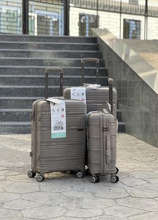 3 шт комплект поліпропілен horoso валіза дорожня на колесах  4 колеса 360*2 фото