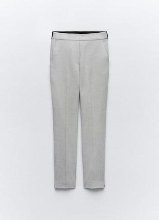 Сірі штани класичні брюки zara прямі штани базові брюки сірі прямі брюки широкі4 фото