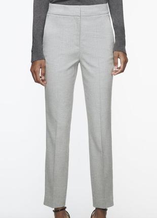 Сірі штани класичні брюки zara прямі штани базові брюки сірі прямі брюки широкі3 фото