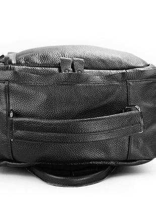 Шкіряний чоловічий рюкзак великий і місткий з натуральної шкіри чорний9 фото