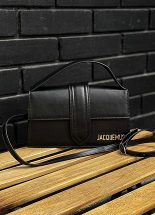 Женская сумка jacquemus le bambino black черная эко кожа. женская большая сумка жакмюс