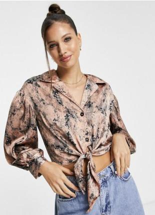 Гарна блуза під сатин модель вільна м 10