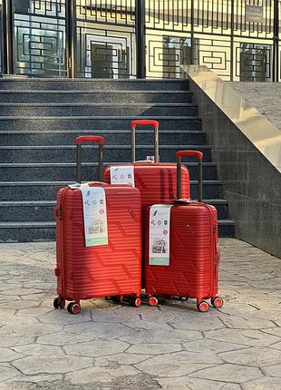 Полипропилен horoso большой чемодан дорожный l на колесах 4 колеса 110 литров