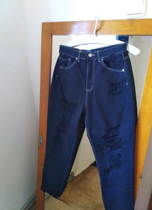 Джинси мом джинси слоучі банани джинси бавовна широкі джинси прямі джинси2 фото