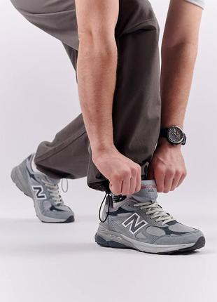 Мужские кроссовки new balance 990 gray, молодежные стильные мужские кроссовки земшевые легшие летние кеды6 фото