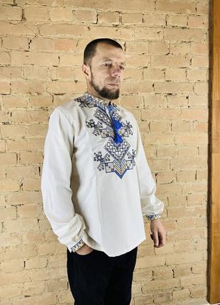 Лляна чоловіча вишиванка великий розмір