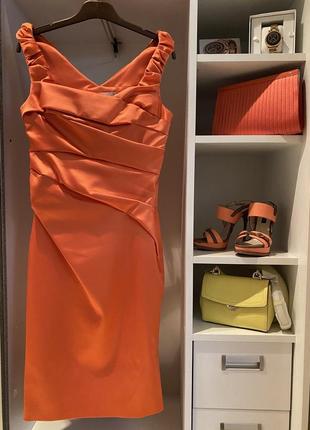 Karen millen коралловое платье.. оригинал . 38 разм3 фото