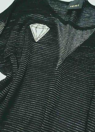 Трендовая кофта джемпер пуловер с метализированой нитью ichi2 фото