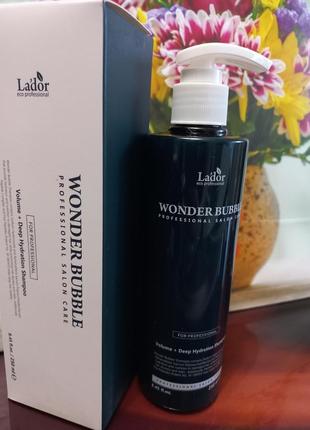 Шампунь подвійної дії для зволоження та об'єму lador wonder bubble shampoo,  250 ml