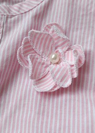 Блузка блузочка для дівчинки натуральна бавовна хлопок рожева рубашка сорочка сорочечка нарядна3 фото