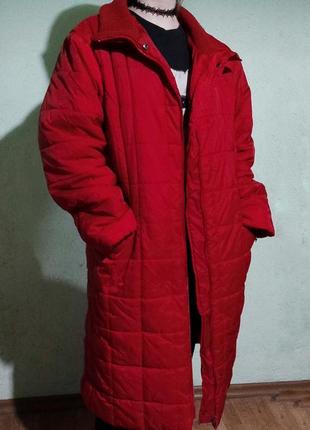 Довге стьогане пальто, демісезонне, куртка, накидка, плащ2 фото