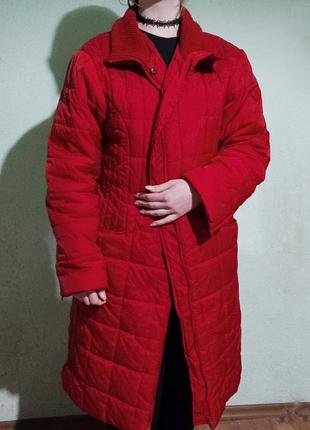 Довге стьогане пальто, демісезонне, куртка, накидка, плащ3 фото