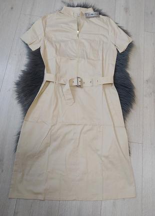 🤎🤍🩶натуральна катонова сукня кремовий колір під пояс